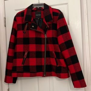 Jacket.  Red and black check.  Maurices. Good used condition.  Size XL.